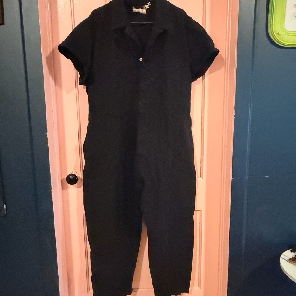 Black Short-Sleeve Jumpsuit - Big Bud Press